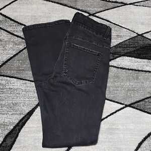 BKE PARKER BLACK UNIVERSAL-FIT HIGH-RISE DOUBLE-BUTTON BOOTCUT DENIM JEAN 30